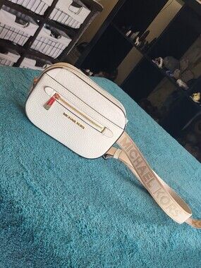 Michael Kors White Leather Belt Bag